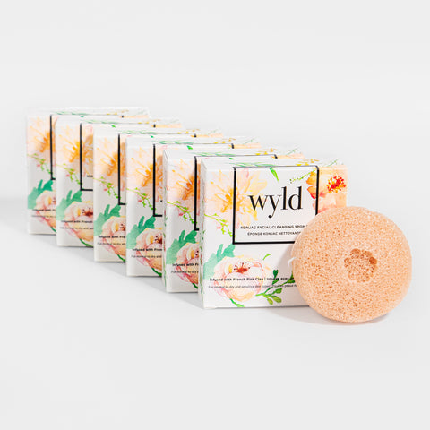 Stocking Stuffers - 6 French Pink Clay Konjac Sponges