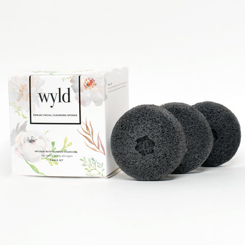 CHARCOAL KONJAC SPONGE - PACK OF 3