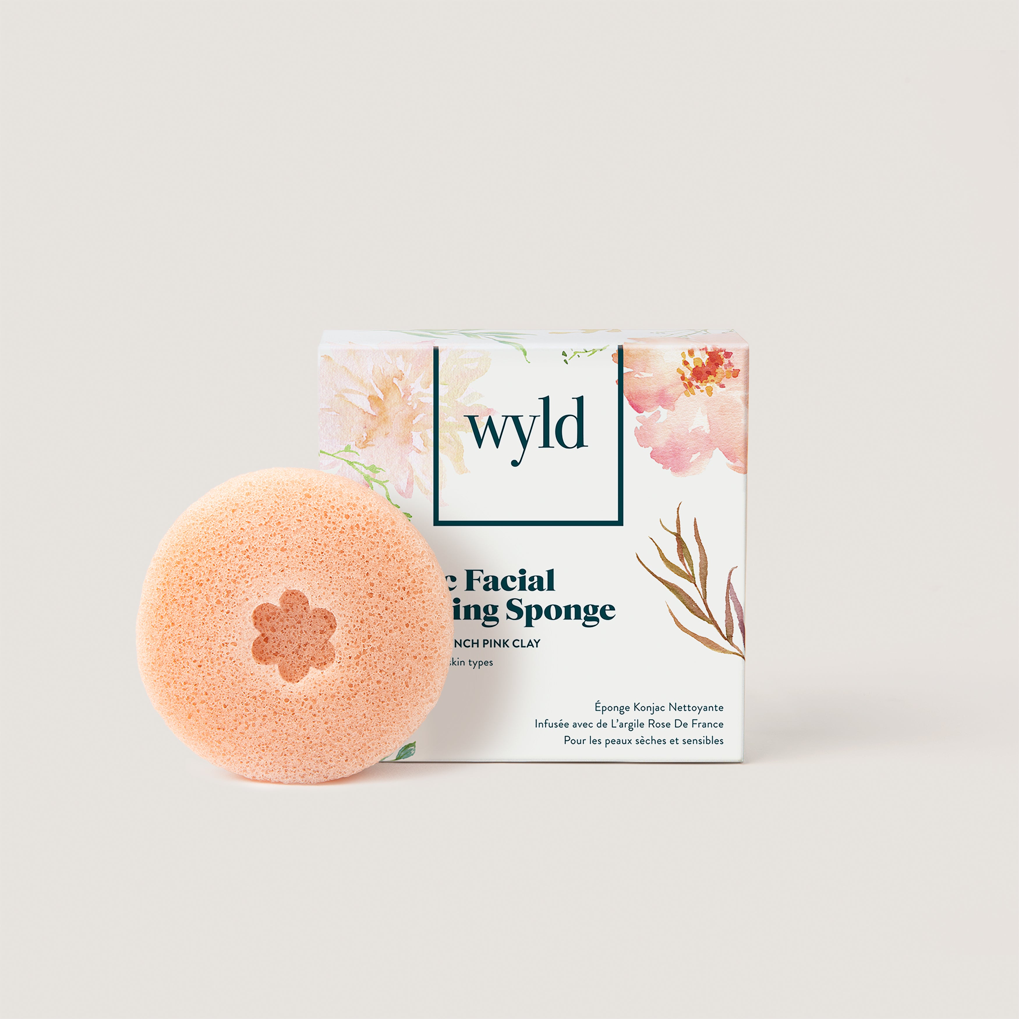 Wyld SPONGE FRENCH SKIN) (DRY, SENSITIVE PINK | CLAY KONJAC Skincare